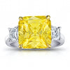 9.67 Carat Radiant Yellow Sapphire and Diamond Ring - David Gross Group