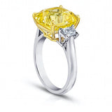 9.67 Carat Radiant Yellow Sapphire and Diamond Ring - David Gross Group