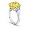 9.67 Carat Radiant Yellow Sapphire and Diamond Ring - David Gross Group