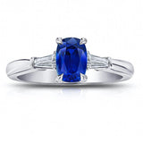 1.74 Carat Cushion Blue Sapphire and Diamond Ring - David Gross Group