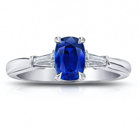 1.61 Carat Pear Shape Blue Sapphire And Diamond Ring
