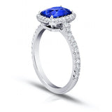 2.63 Carat Cushion Blue Sapphire And Diamond Ring - David Gross Group