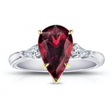 3.73 Carat Pear Shape Red Spinel And Diamond Ring - David Gross Group