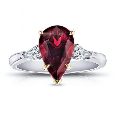 18.37 Carat Cushion Red Spinel and Diamond Ring