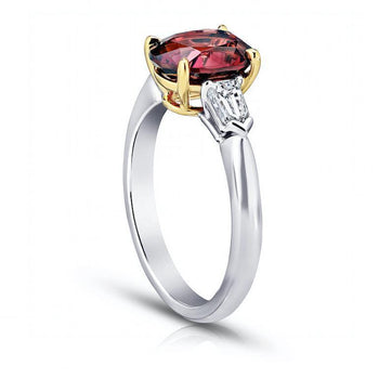 2.54 Carat Oval Red Spinel And Diamond Ring - David Gross Group