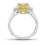 2.50 Carat Emerald Cut Yellow Sapphire And Diamond Ring - David Gross Group