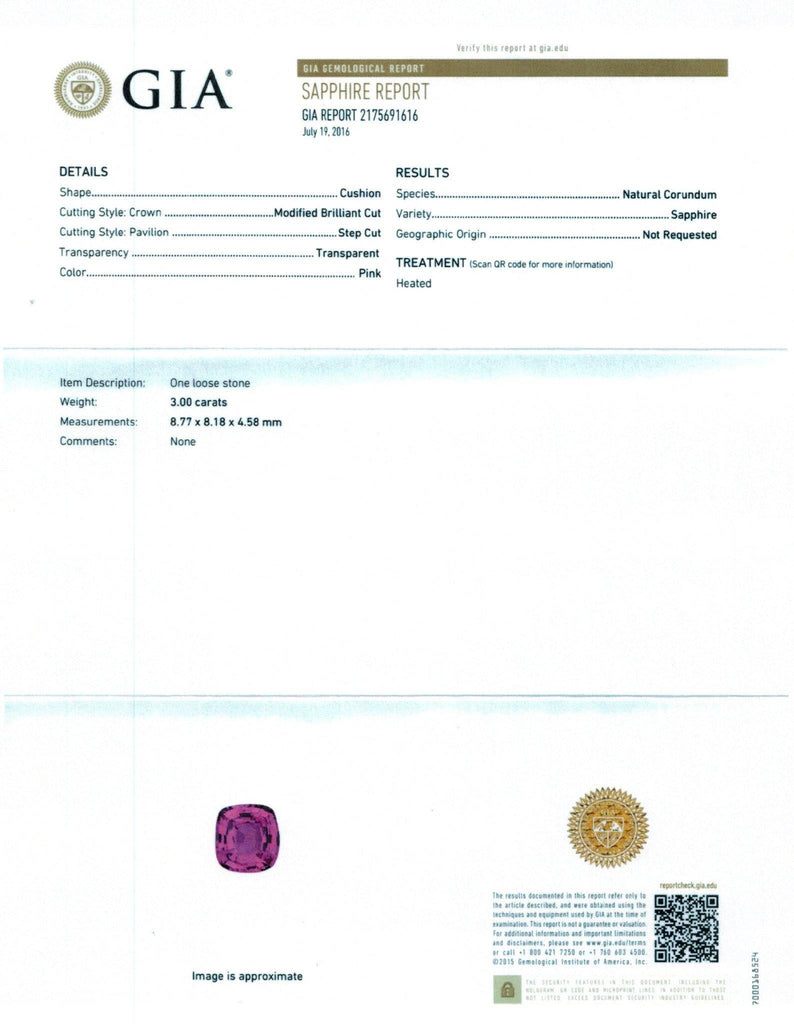 2.97 Carat Pink Sapphire Ring - David Gross Group