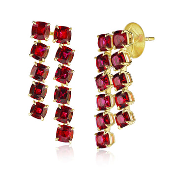 10.16 carat Cushion Ruby Drop Earrings - David Gross Group