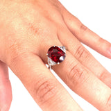 5.10 Carat Oval Red Ruby and diamond Ring - David Gross Group