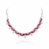 29.30 Carat Marquise Red Ruby and Diamond Necklace - David Gross Group